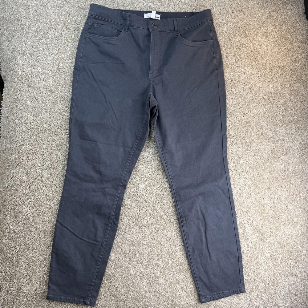 LOFT Pants Womens 12 Gray Twill Chino Slim Tapered Stretch Workwear Office
